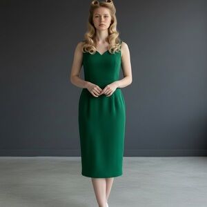 ❤️ Grace Karin Sexy 40’s Pin Up Bodycon Green Wiggle Dress